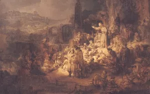 John the Baptist Preaching by Rembrandt Van Rijn - Oil Painting Reproduction
