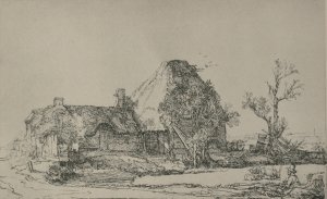 Landscape with a Man Sketching a Scene by Rembrandt Van Rijn Oil Painting