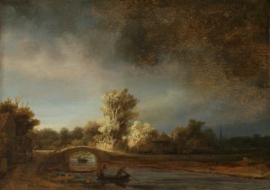 Landscape with a Stone Bridge by Rembrandt Van Rijn Oil Painting