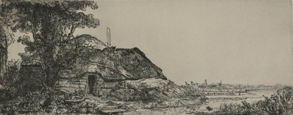Main Product Photo of Large Landscape with a Mill-Sail Painting by Rembrandt Van Rijn