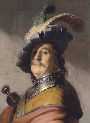 Man in a Gorget and a Cap by Rembrandt Van Rijn Oil Painting