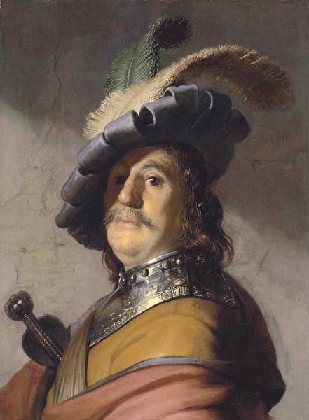 Man in a Gorget and a Cap by Rembrandt Van Rijn - Hand-Painted Oil Painting Reproduction