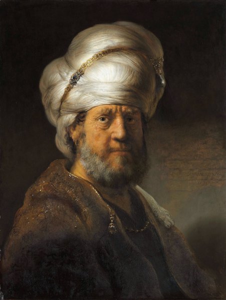 Man in Oriental Clothing  by Rembrandt Van Rijn - Hand-Painted Oil Painting Reproduction