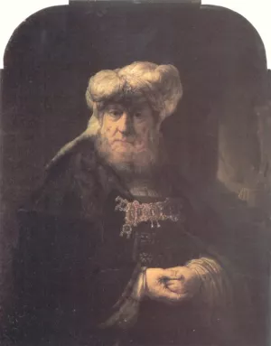 Man in Oriental Costume by Rembrandt Van Rijn - Oil Painting Reproduction