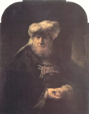 Man in Oriental Costume Oil painting by Rembrandt Van Rijn