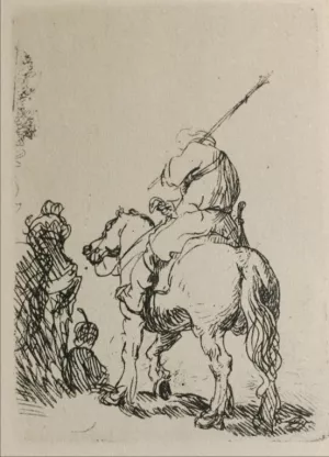 Man on Horesback by Rembrandt Van Rijn - Oil Painting Reproduction