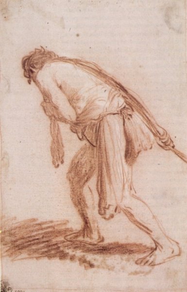 Main Product Photo of Man Pulling a Rope Painting by Rembrandt Van Rijn