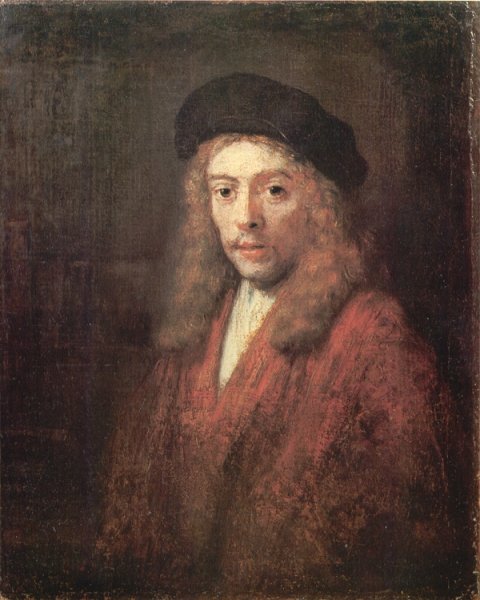 Main Product Photo of Man Wearing a Beret Painting by Rembrandt Van Rijn
