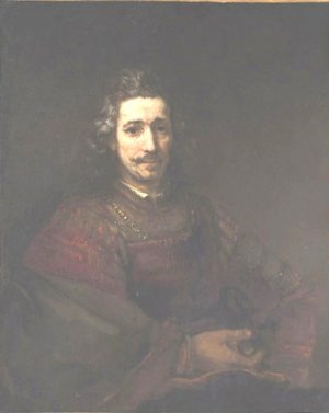 Man with a Magnfying Glass by Rembrandt Van Rijn Oil Painting