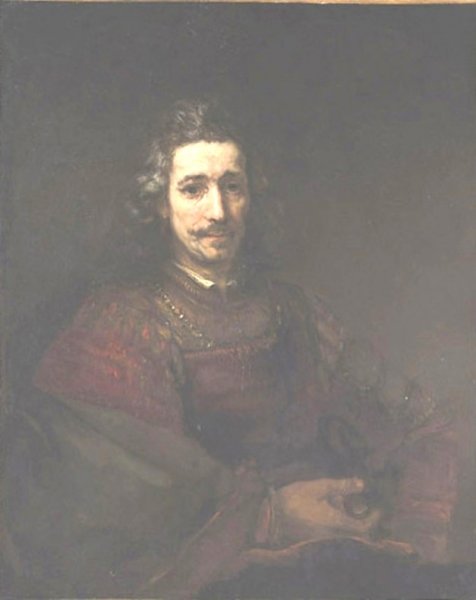 Man with a Magnfying Glass by Rembrandt Van Rijn - Hand-Painted Oil Painting Reproduction