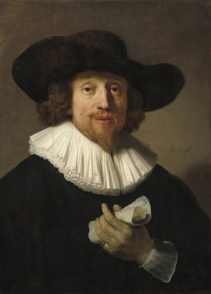 Man with a Sheet of Music by Rembrandt Van Rijn Oil Painting