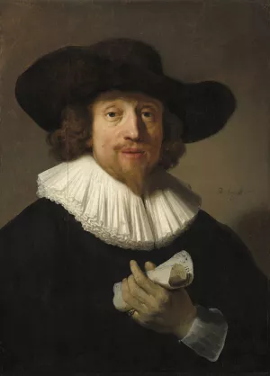 Man with a Sheet of Music by Rembrandt Van Rijn Oil Painting