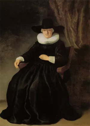 Maria Bockennolle , Wife of Johannes Elison by Rembrandt Van Rijn - Oil Painting Reproduction