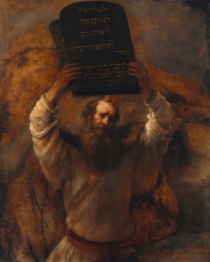 Moses Smashing the Tablets of the Law by Rembrandt Van Rijn Oil Painting