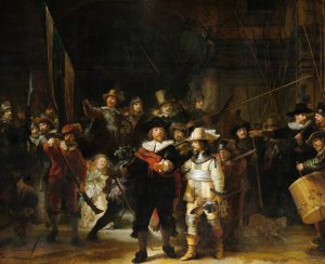 Night Watch, Militia Company of District II under the Command of Captain Frans Banninck Cocq by Rembrandt Van Rijn Oil Painting