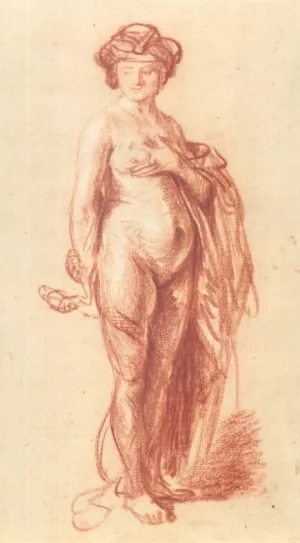 Nude Woman with a Snake by Rembrandt Van Rijn - Oil Painting Reproduction