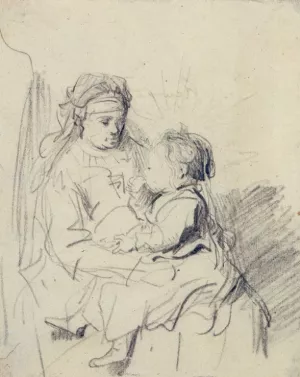 Nurse and an Eating Child Oil painting by Rembrandt Van Rijn