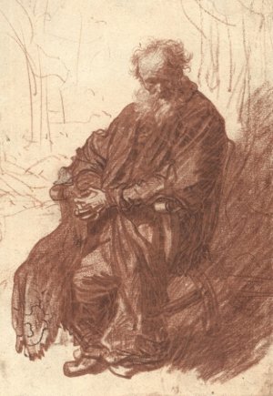 Old Man Seated in an Armchair, Full-Length by Rembrandt Van Rijn Oil Painting