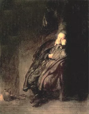 Old Man Sleeping Oil painting by Rembrandt Van Rijn