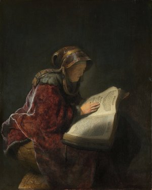Old Woman Reading by Rembrandt Van Rijn Oil Painting