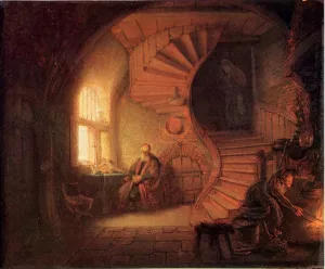 Philosopher in Meditation Oil painting by Rembrandt Van Rijn