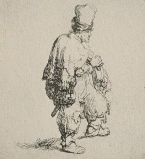Polander Walking Towards the Right by Rembrandt Van Rijn Oil Painting