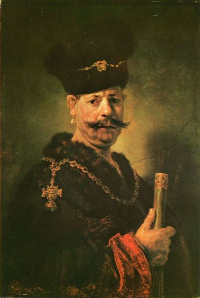Polish Nobleman by Rembrandt Van Rijn - Hand-Painted Oil Painting Reproduction