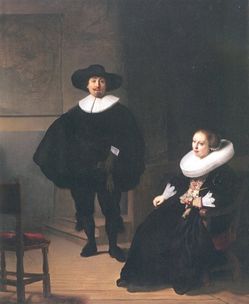 Main Product Photo of Portrait of a Couple in an Interior Painting by Rembrandt Van Rijn