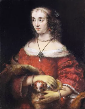 Portrait of a Lady with a Lap Dog by Rembrandt Van Rijn Oil Painting