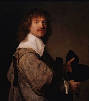 Portrait of a Man Holding a Black Hat by Rembrandt Van Rijn Oil Painting
