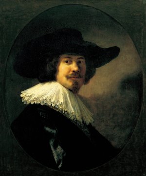 Portrait of a Man in a Broad-Brimmed Hat by Rembrandt Van Rijn Oil Painting