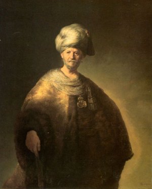 Portrait of a Man in Oriental Garment by Rembrandt Van Rijn Oil Painting