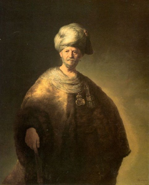 Portrait of a Man in Oriental Garment by Rembrandt Van Rijn - Hand-Painted Oil Painting Reproduction