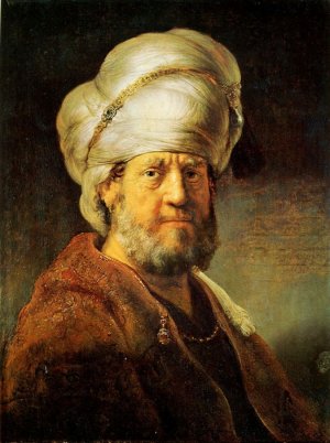 Portrait of a Man in Oriental Garment by Rembrandt Van Rijn Oil Painting