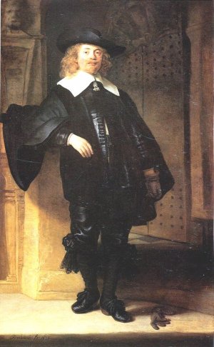 Portrait of a Man Standing by Rembrandt Van Rijn Oil Painting