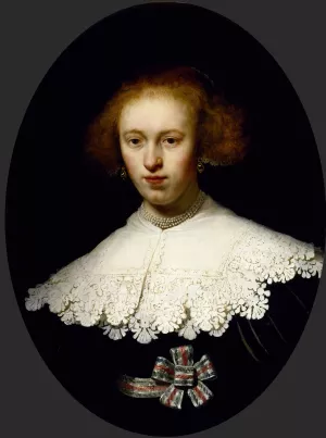 Portrait of a Young Woman by Rembrandt Van Rijn Oil Painting