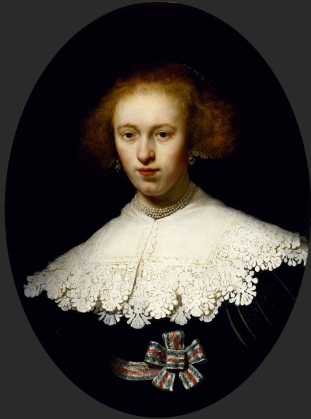 Portrait of a Young Woman by Rembrandt Van Rijn - Hand-Painted Oil Painting Reproduction