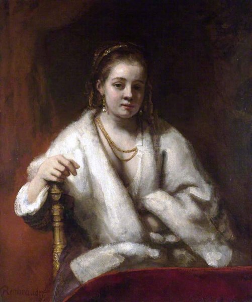 Portrait of Hendrickje Stoffels by Rembrandt Van Rijn - Hand-Painted Oil Painting Reproduction