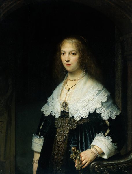 Portrait of Maria Trip 1619-1683 by Rembrandt Van Rijn - Hand-Painted Oil Painting Reproduction