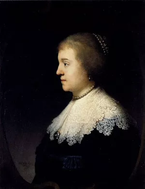 Portrait of Princess Amalia van Solms by Rembrandt Van Rijn - Oil Painting Reproduction