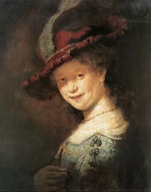 Portrait of the Young Saskia by Rembrandt Van Rijn - Oil Painting Reproduction