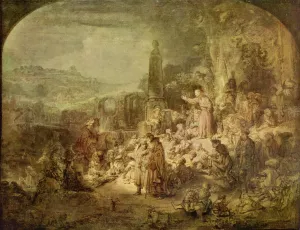 Preaching of St John the Baptist by Rembrandt Van Rijn Oil Painting
