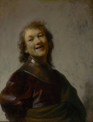 Rembrandt Laughing by Rembrandt Van Rijn Oil Painting