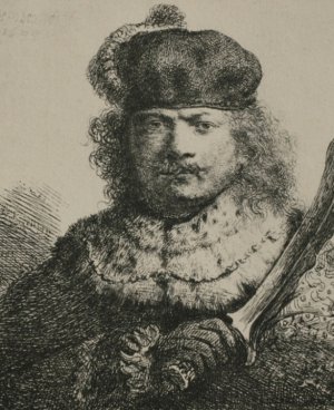 Rembrandt with a Drawn Saber by Rembrandt Van Rijn Oil Painting
