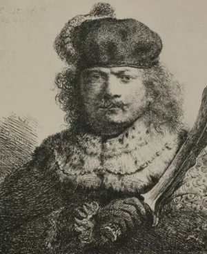 Rembrandt with a Drawn Saber Oil painting by Rembrandt Van Rijn