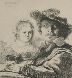 Rembrandt with His Wife