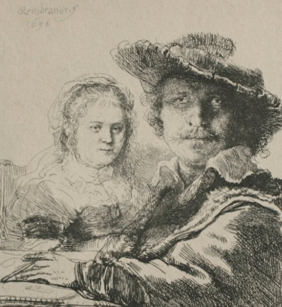 Main Product Photo of Rembrandt with His Wife Painting by Rembrandt Van Rijn