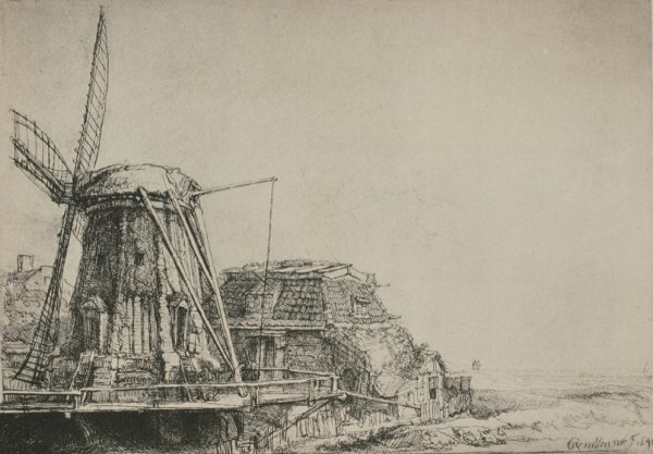 Main Product Photo of Rembrandt's Mill Painting by Rembrandt Van Rijn