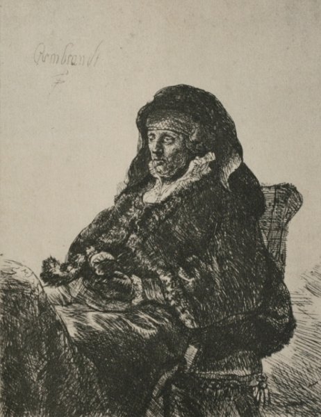 Rembrandt's Mother in a Widow's Dress by Rembrandt Van Rijn - Hand-Painted Oil Painting Reproduction