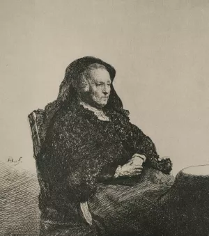 Rembrandt's Mother, Seated, Looking to the Right Oil painting by Rembrandt Van Rijn